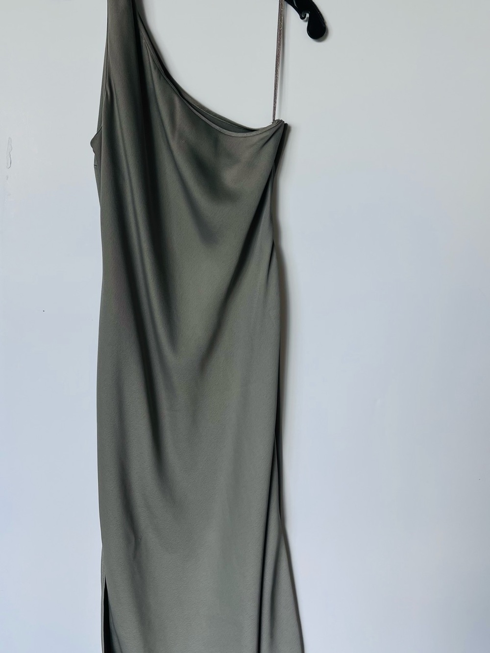 BHLDN Olive One-Shoulder Midi Dress - Picture 4 of 10
